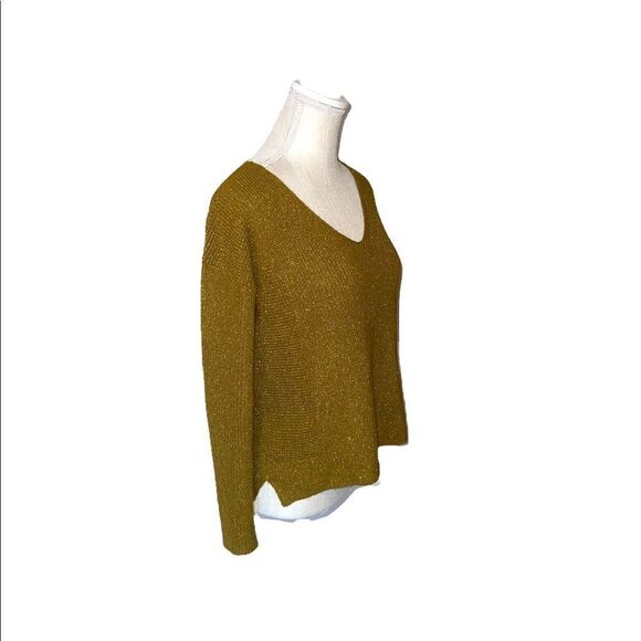 Massimo Dutti Green Gold V Neck Sweater - Picture 6 of 16